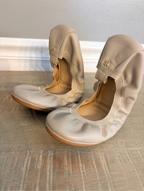 Yosi Samra Shoes - Yosi Samra Women’s Samara Foldable Ballet Flat in Tan Nude Leather, Size 9